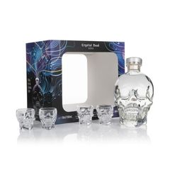 Crystal Head Vodka Gift Set with 4x Glasses Plain Vodka