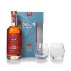 Saison Rum Sherry Cask Gift Set with 2x Glasses Dark Rum