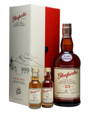 Glenfarclas 15년산 with 21 & 25 y/o miniatures