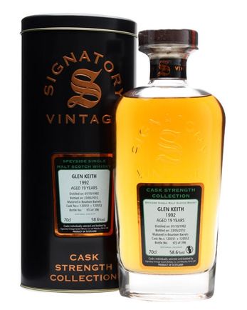 Glen Keith 1992 19년산 Bourbon Barrels #120551+2 Signatory Cask Strength Collection