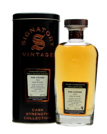 Rare Ayrshire Ladyburn 1975 36년산 Cask #3416 Signatory Cask Strength Collection